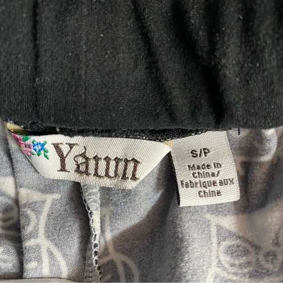 Yawn Black Loungewear Pajama Pants w Pockets All Over Print Owls Soft Comfy Sz S - Picture 4 of 8
